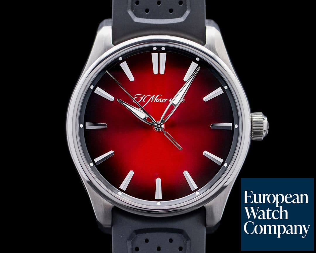 Image of H. Moser and Cie. Pioneer Centre Seconds SS Red Fume Dial