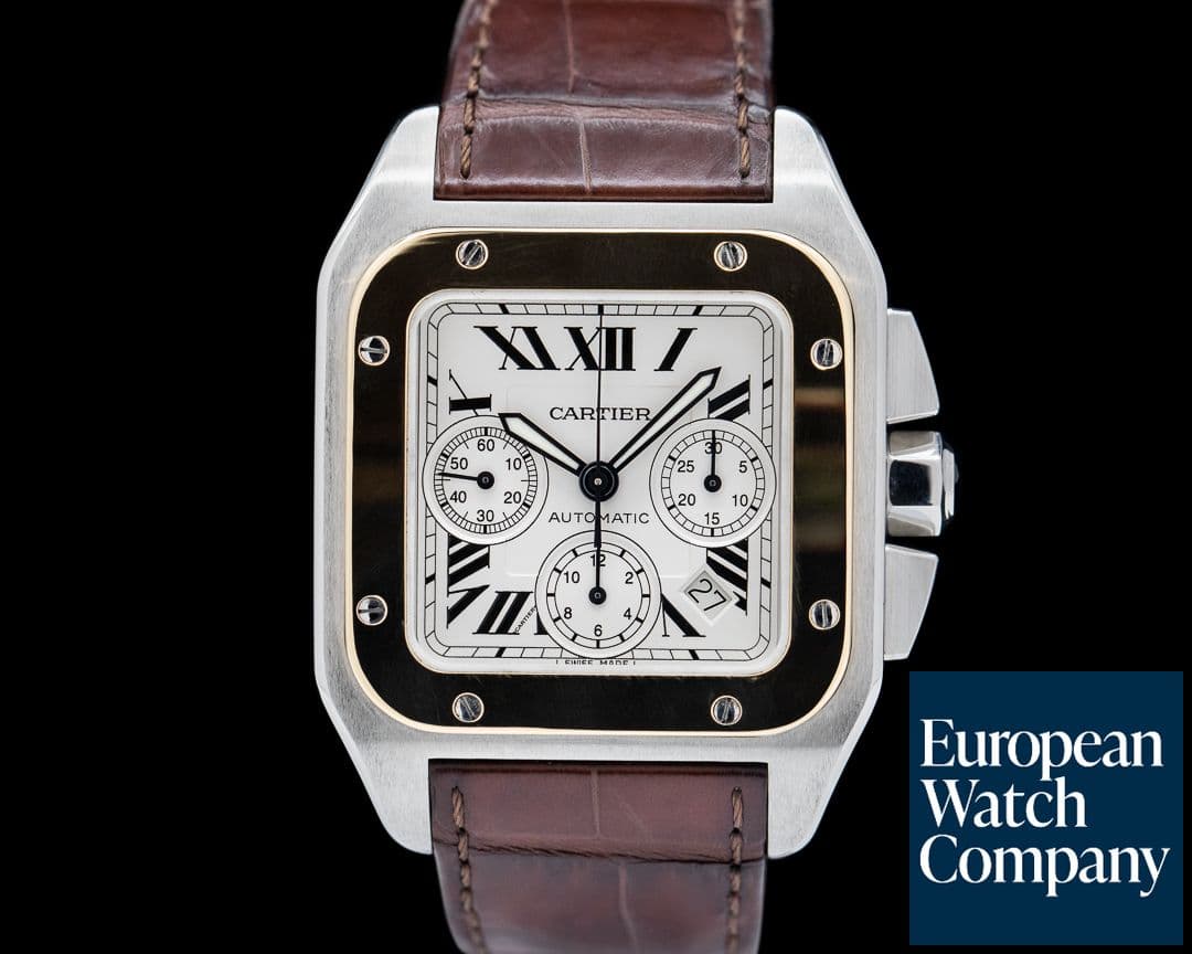 Image of Cartier Santos 100 Chronograph XL SS / 18K