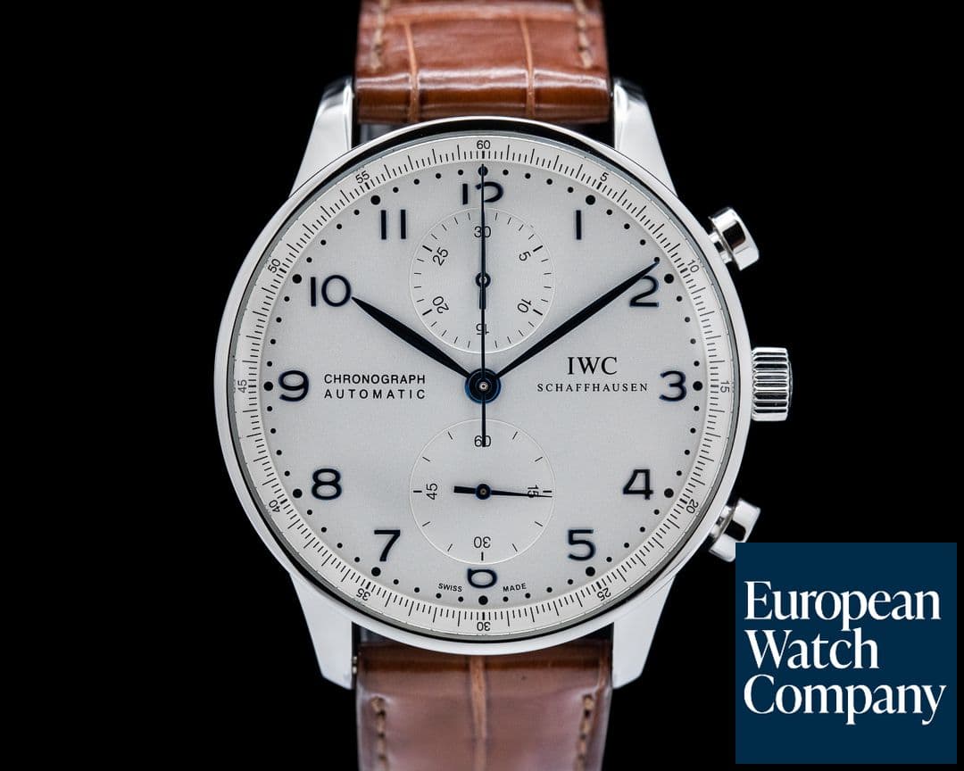 Image of IWC Portuguese Chronograph SS Silver Dial / Blue Numerals