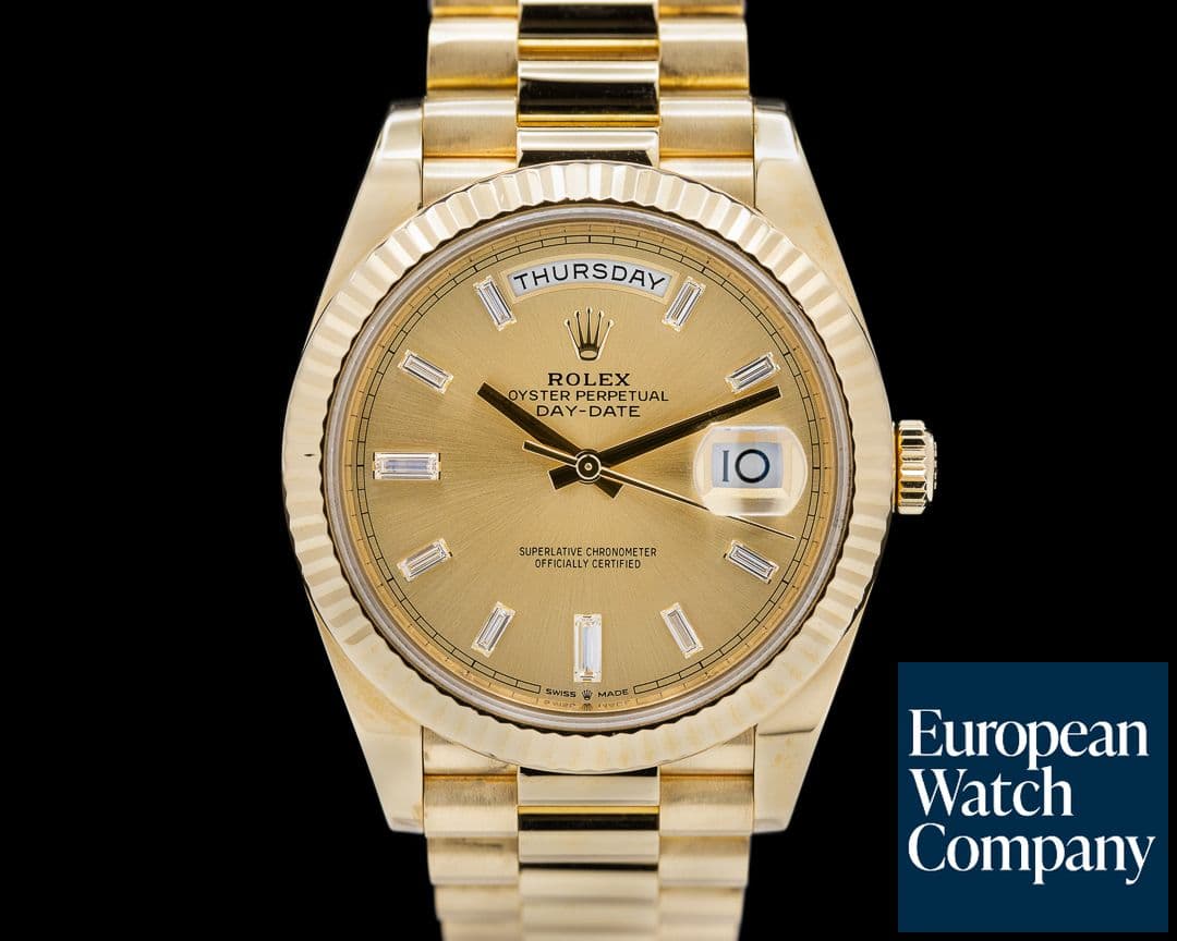 Image of Rolex Day Date Presidential Champagne Baguette Dial / Yellow Gold 40MM