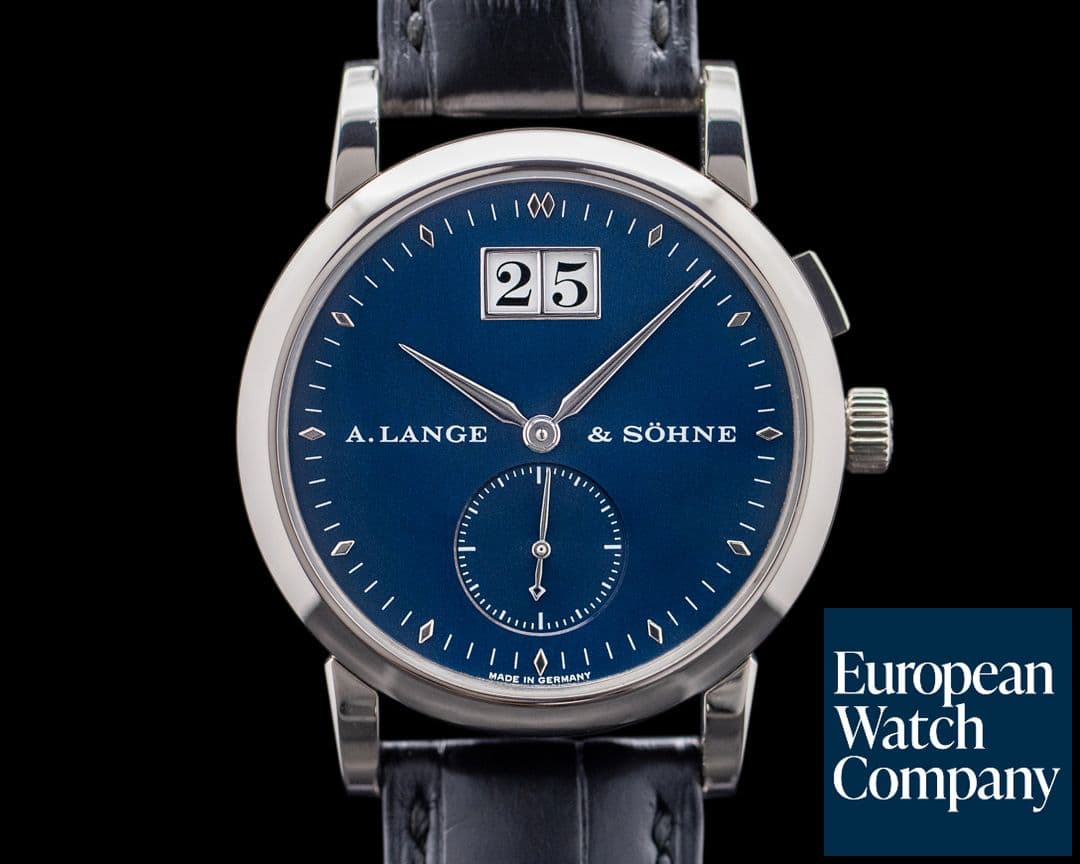 Image of A. Lange and Sohne Saxonia 105.027 White Gold Blue Dial RARE