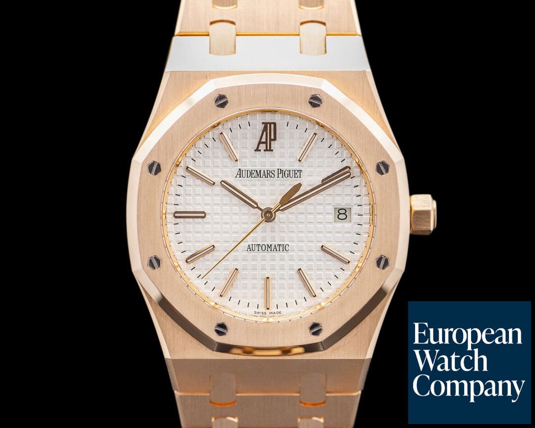 Image of Audemars Piguet Royal Oak 15300OR Jumbo White Dial 18K Rose Gold