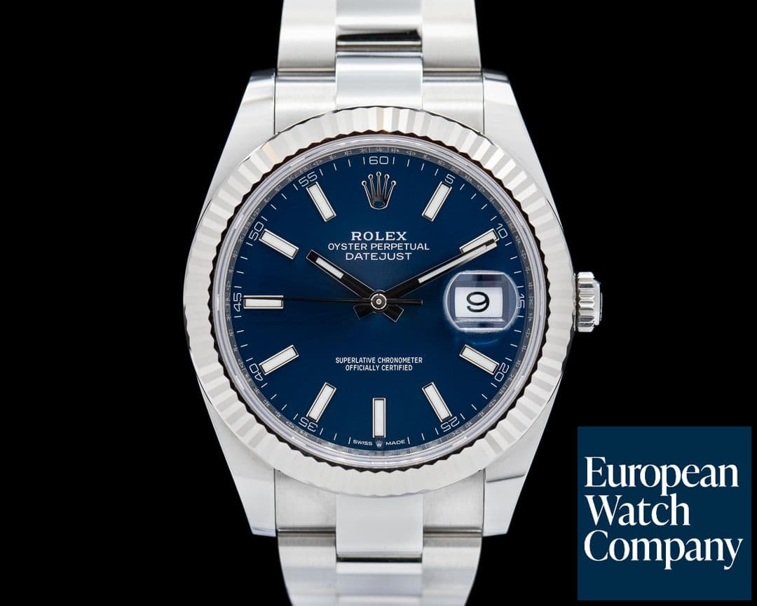 Image of Rolex Datejust 41 126334 Blue Stick Dial SS Oyster
