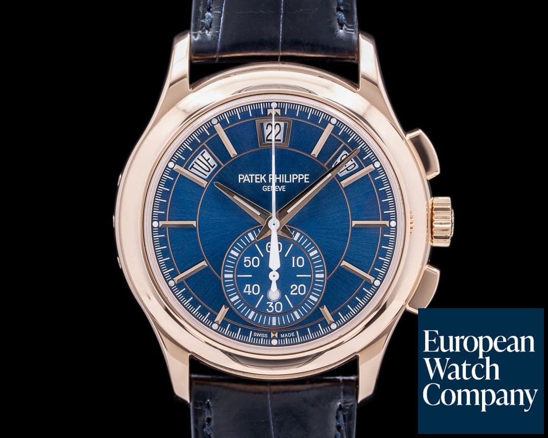 Image of Patek Philippe Chronograph Annual 5905R Calendar Rose Gold / Blue Dial