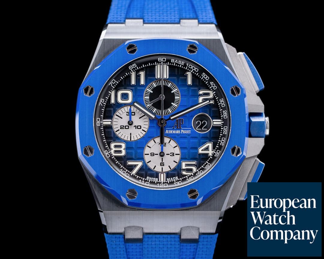Image of Audemars Piguet Royal Oak Offshore Blue and Black Ceramic / Rubber