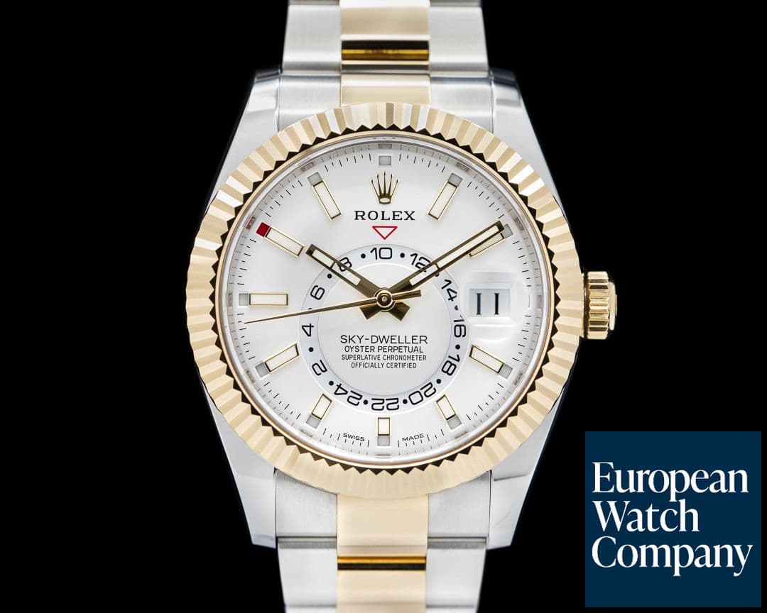 Image of Rolex Sky Dweller Steel & Yellow Gold White Dial/Oyster Bracelet