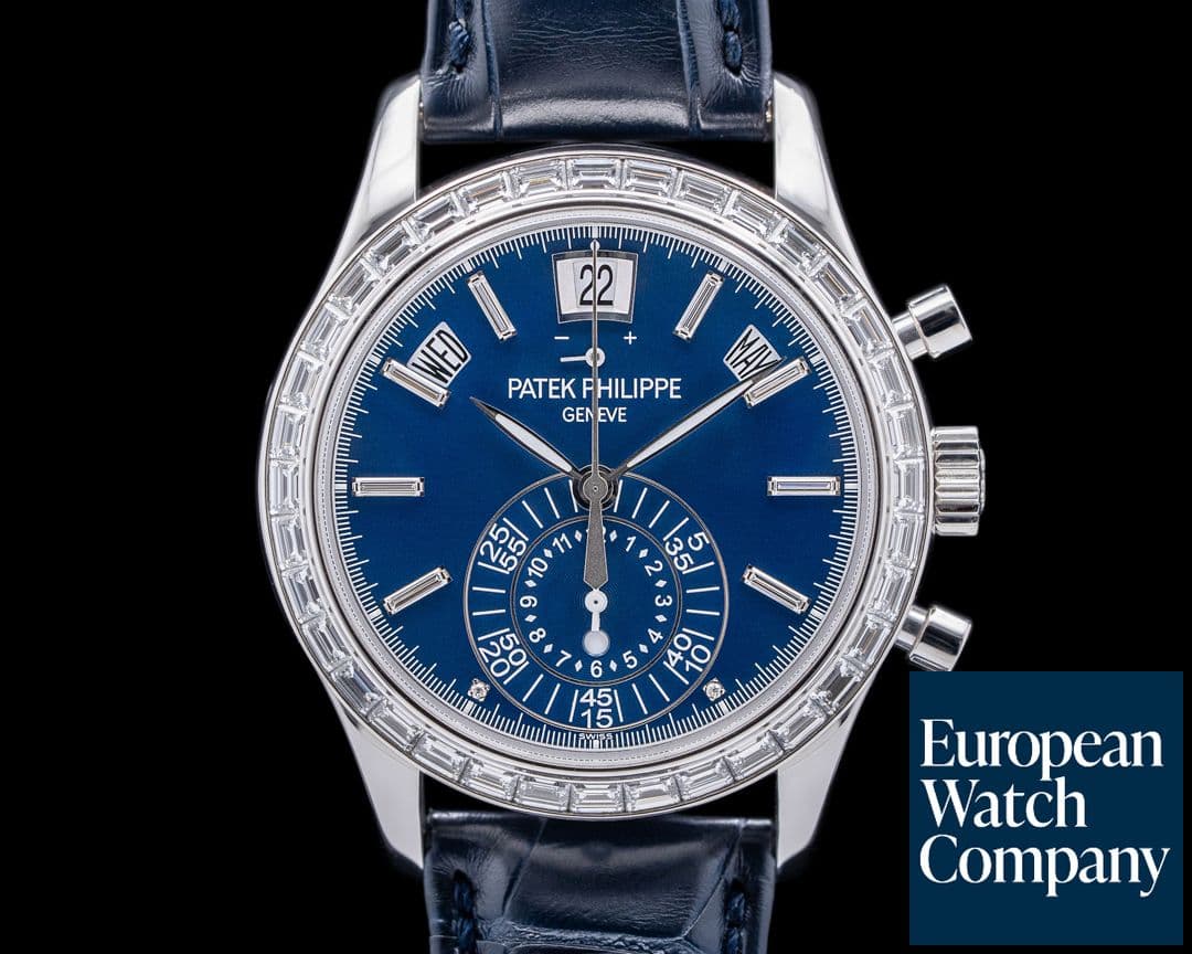 Image of Patek Philippe Annual Calendar 5961P-001 Chronograph Blue Dial Diamonds