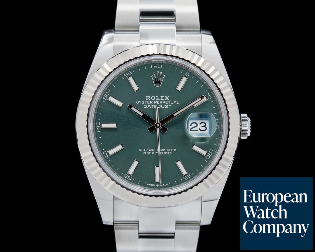 Image of Rolex Datejust 41 Mint Stick Dial SS / SS