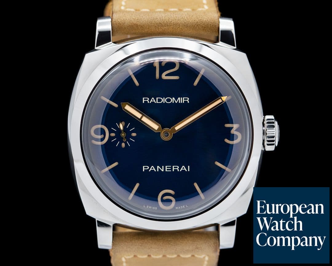 Image of Panerai Radiomir 1940 3 Days Acciaio SS 47MM Blue "Sandwich Dial" 