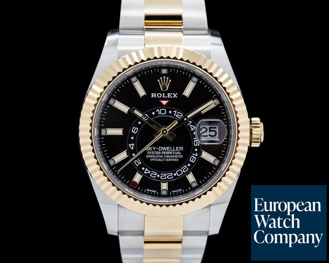 Image of Rolex Sky Dweller 326933 Steel & Yellow Gold Black Dial 