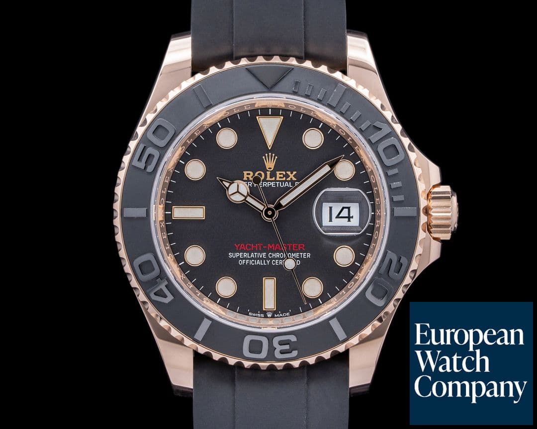 Image of Rolex Yacht Master 126655 18K Rose Gold / Rubber 40MM 