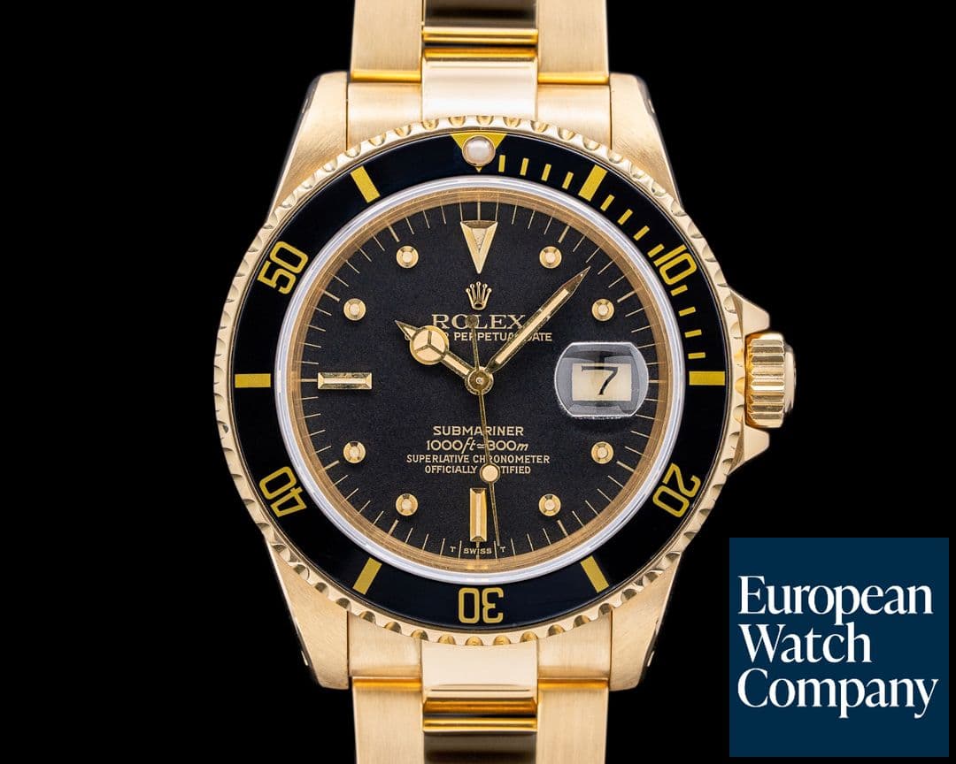 Image of Rolex Vintage Submariner 16808 Black Nipple Dial 18K NICE c. 1985