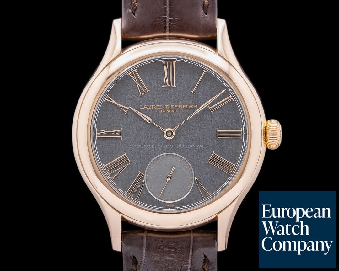 Image of Laurent Ferrier Galet Classic Double Spiral Tourbillon 18k Rose Gold Grey Dial RARE