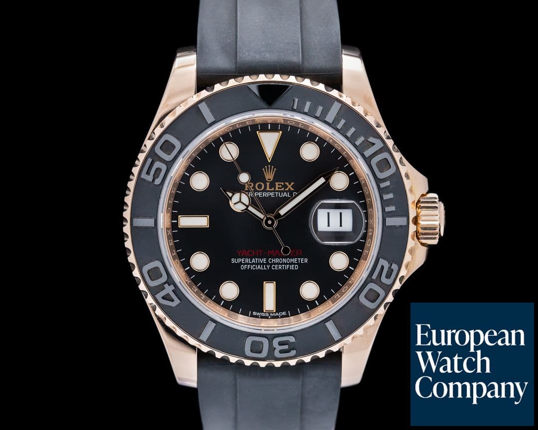 Image of Rolex Yacht Master 116655 18K Rose Gold / Rubber 40MM