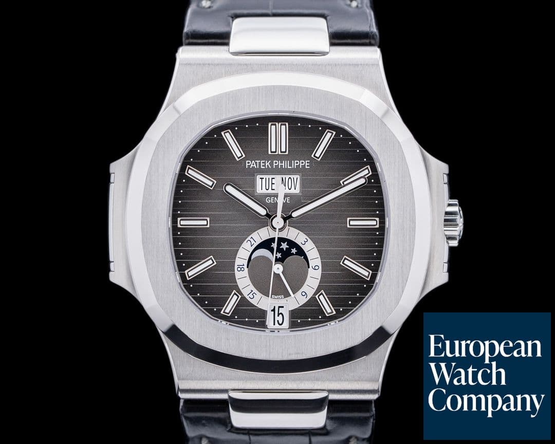 Image of Patek Philippe Nautilus Annual Calendar 5726 Moon SS Grey Dial 