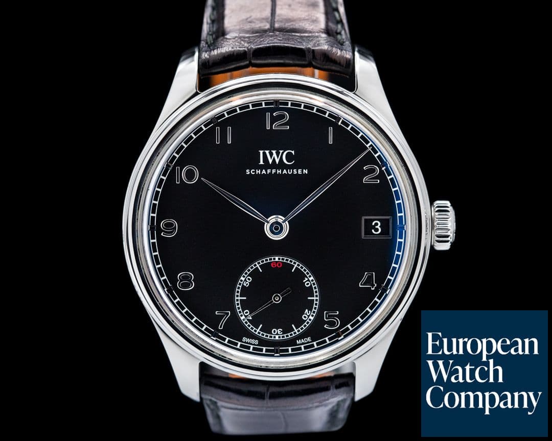 Image of IWC Portuguese Hand Wound Eight Days SS / Black Dial 75th Anniversary