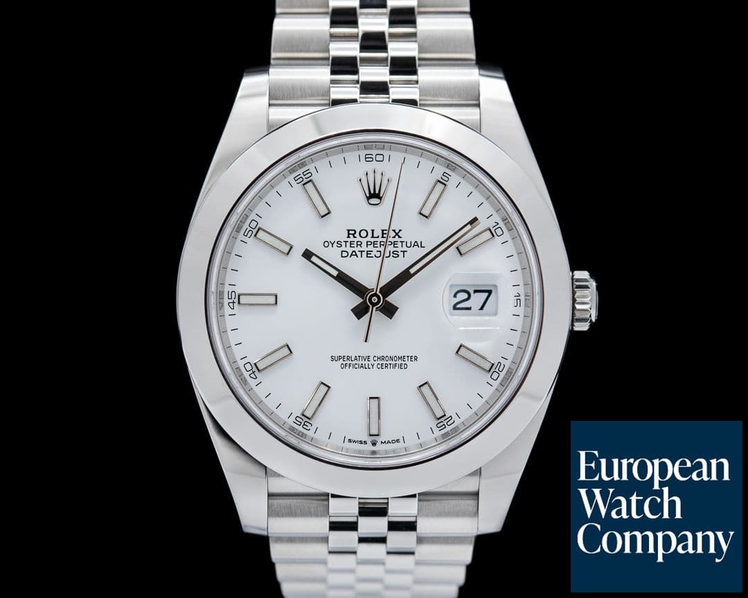 Image of Rolex Datejust 41 White Stick Dial SS Jubilee 2024