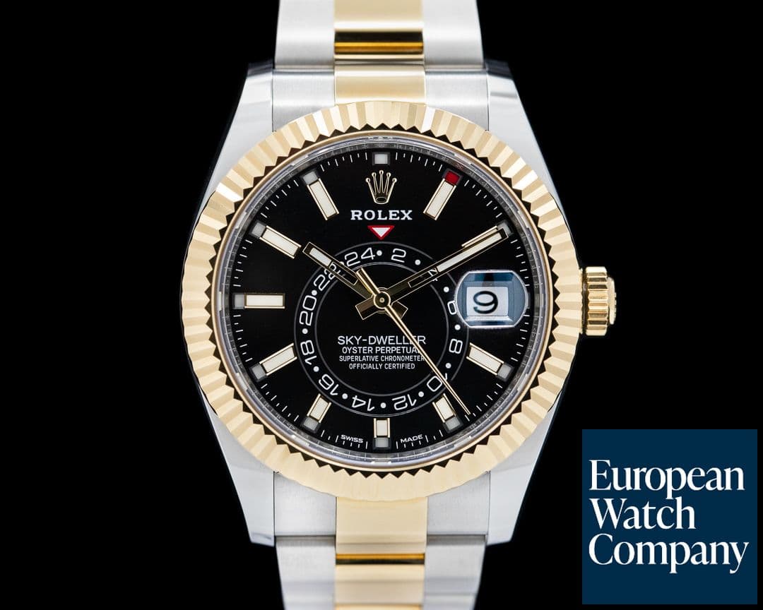 Image of Rolex Sky Dweller 326933 Steel & Yellow Gold Black Dial