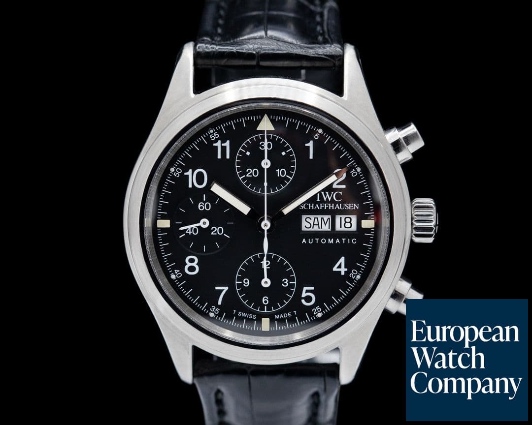 Image of IWC Pilot Chronograph SS Black Dial Full set