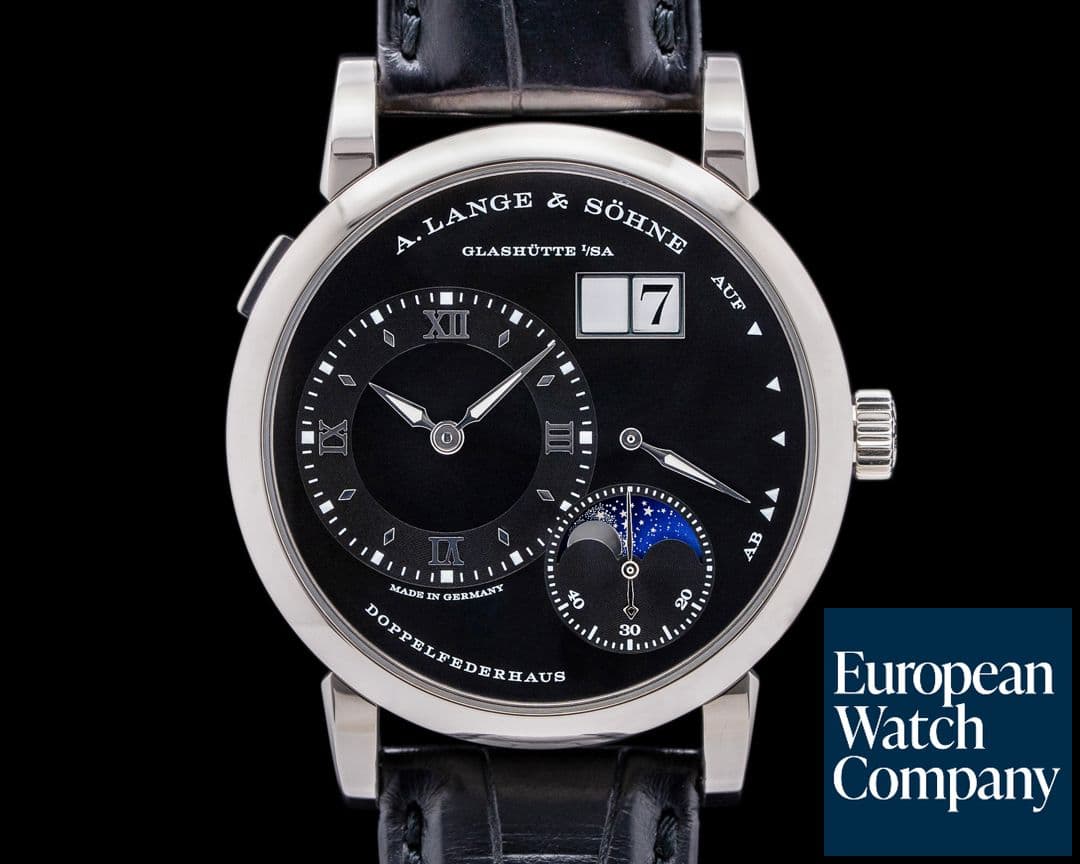 Image of A. Lange and Sohne Lange 1 Moon 192.029 18K White Gold Black Dial