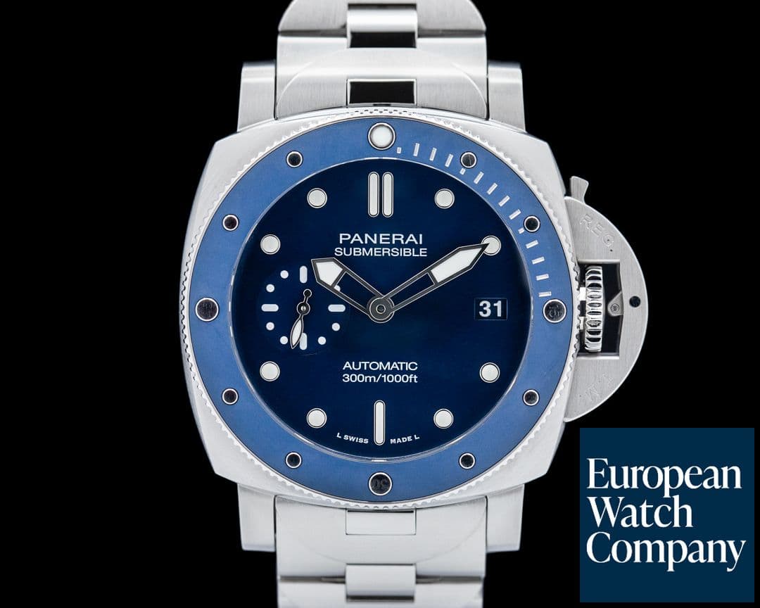 Image of Panerai Luminor Submersible SS Blu Notte Blue Dial
