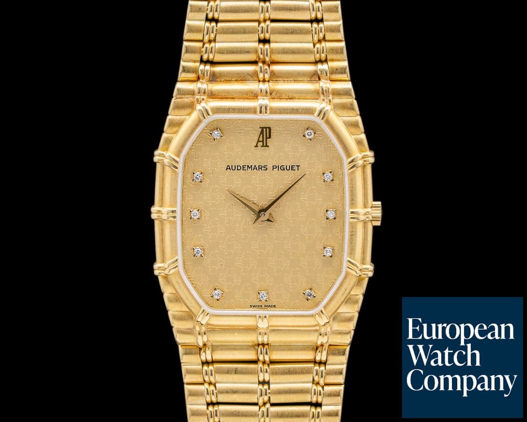 Image of Audemars Piguet Bamboo 18k YG Bracelet diamond motif dial RARE