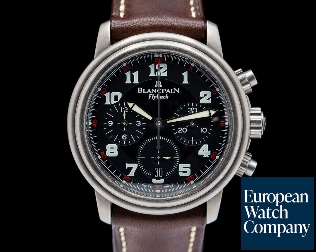 Image of Blancpain Leman Flyback Chronograph Titanium / Black Dial