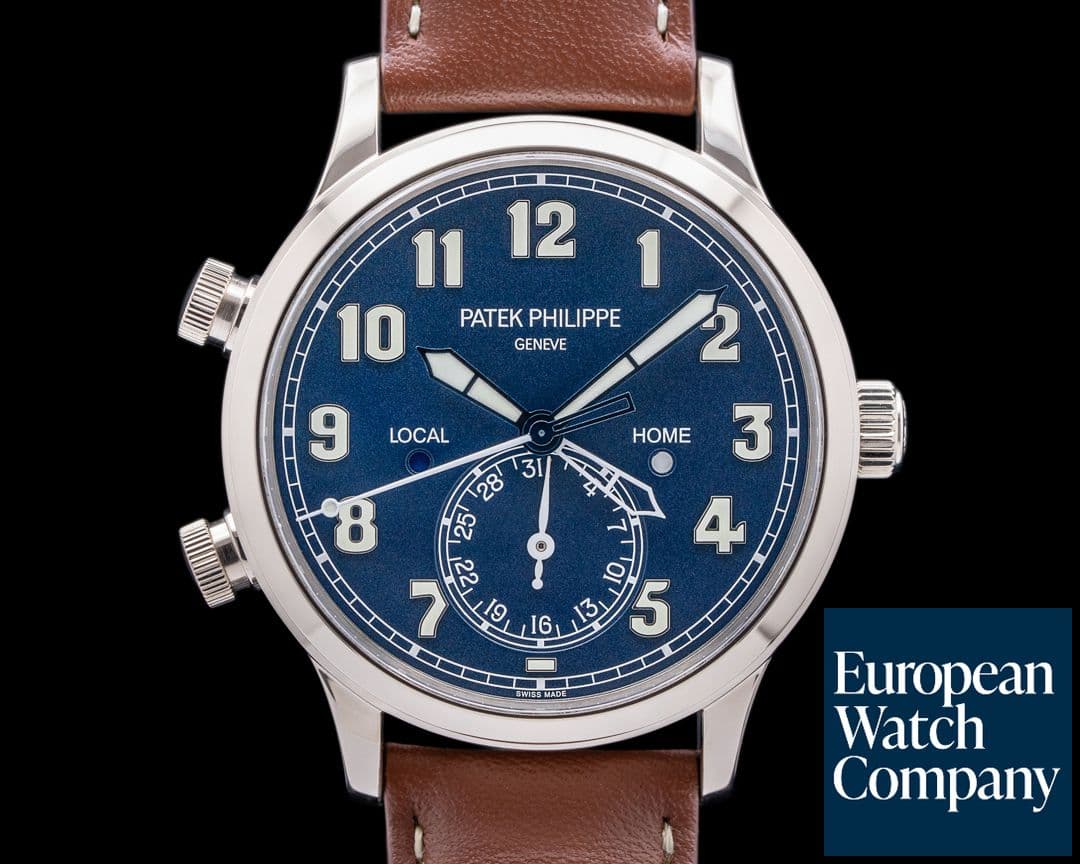 Image of Patek Philippe Calatrava 5524G Pilot Travel Time 18k White Gold