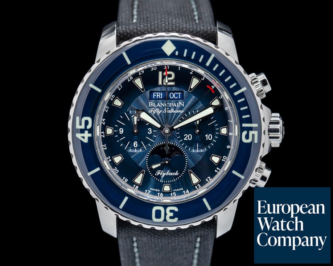 Image of Blancpain Fifty Fathoms Complete Calendar Flyback SS / Blue Dial
