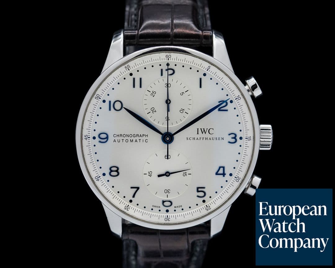 Image of IWC Portuguese Chronograph SS Silver Dial / Blue Numerals