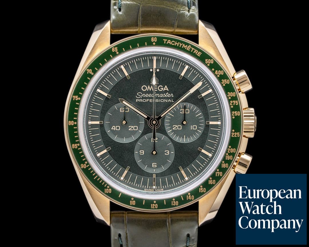 Image of Omega Speedmaster Professional Moonshine Yellow Gold Green Dial