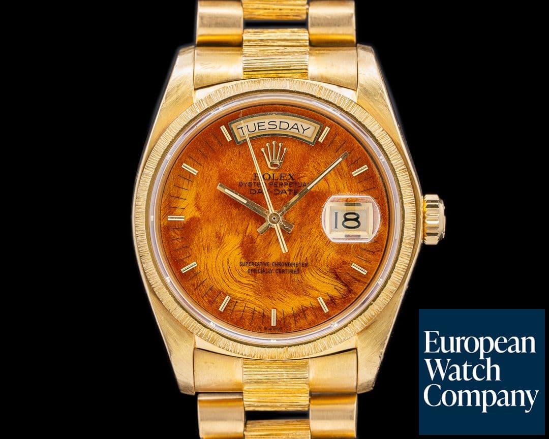 Image of Rolex Day Date 18078 President Burlewood Dial RARE c. 1979