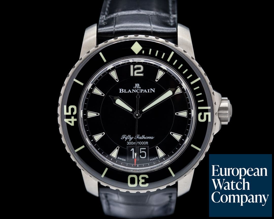 Image of Blancpain Fifty Fathoms Grande Date / Black Dial Titanium