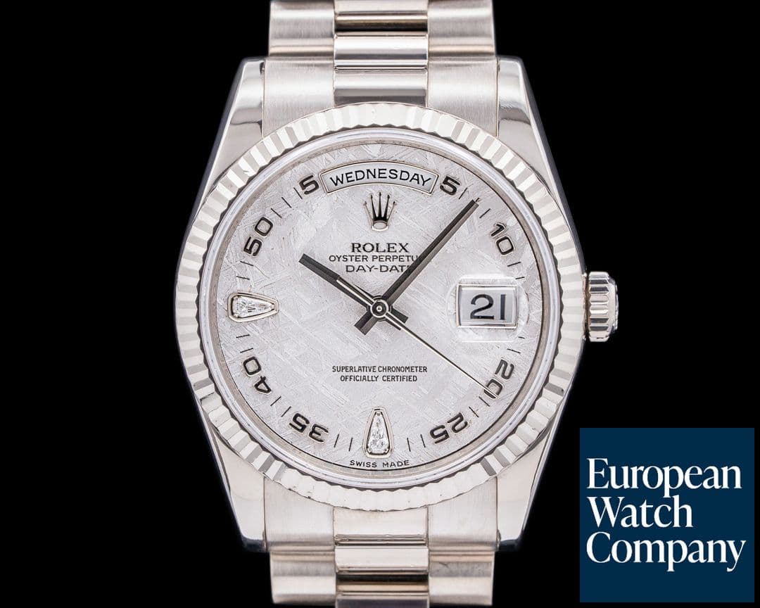 Image of Rolex Day Date President 18K White Gold Meteorite Diamond Dial