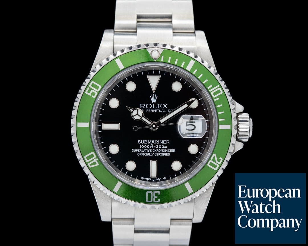 Image of Rolex Submariner 50th Anniversary "Kermit Flat 4" SS Green Bezel Mark 1