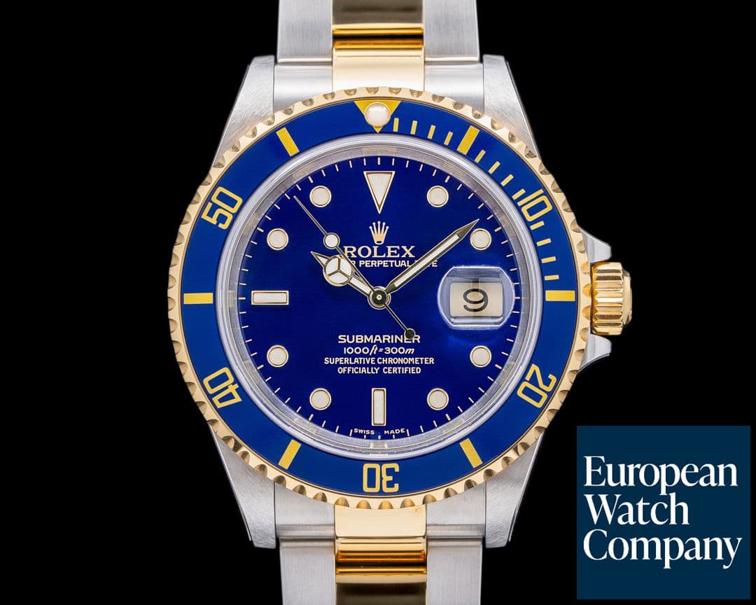Image of Rolex Submariner 16613 Blue Dial SS / 18K UNWORN NOS