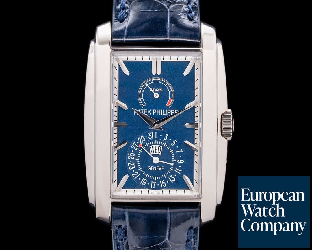Image of Patek Philippe Gondolo 8 Day Manual Wind Blue Dial 18K White Gold