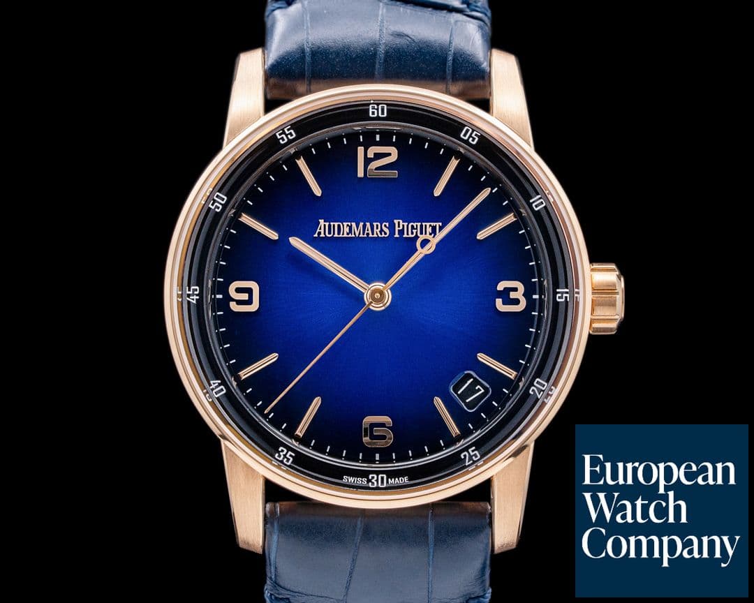 Image of Audemars Piguet Code 11.59 Automatic 18k Rose Gold / Smoked Blue Dial