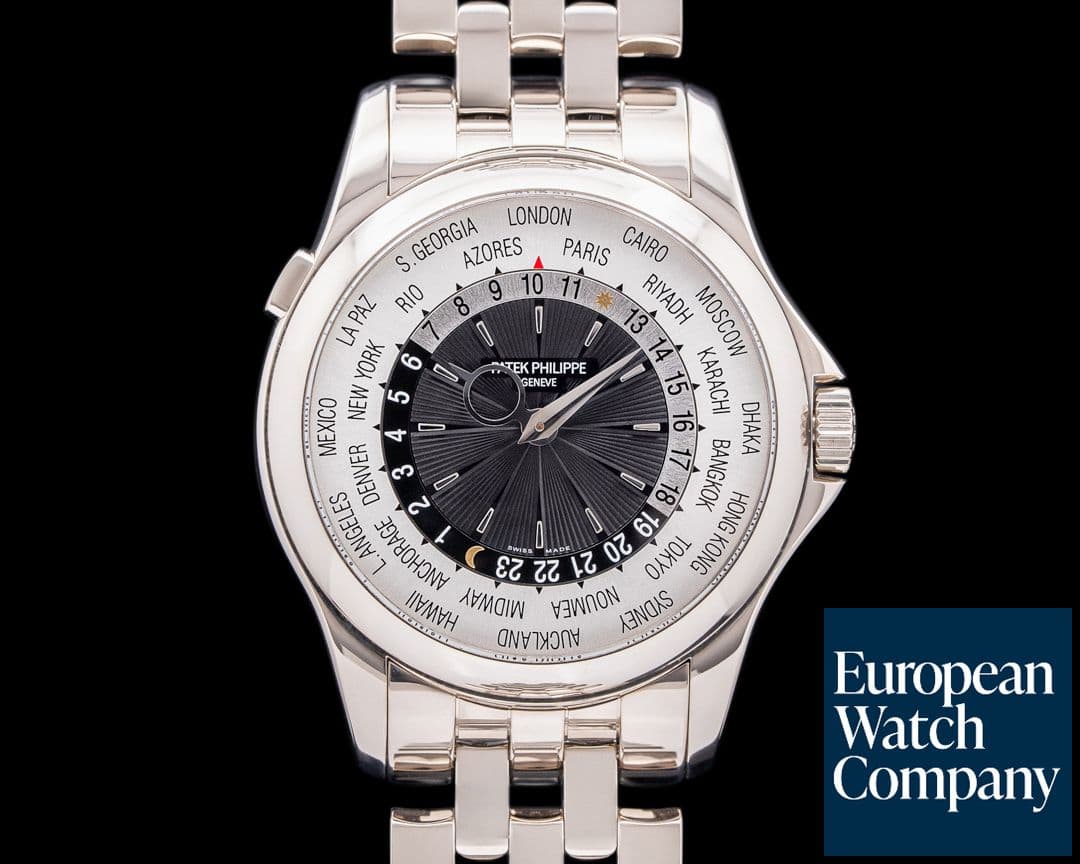 Image of Patek Philippe World Time 5130/1G 18K White Gold / 18K White Gold Bracelet