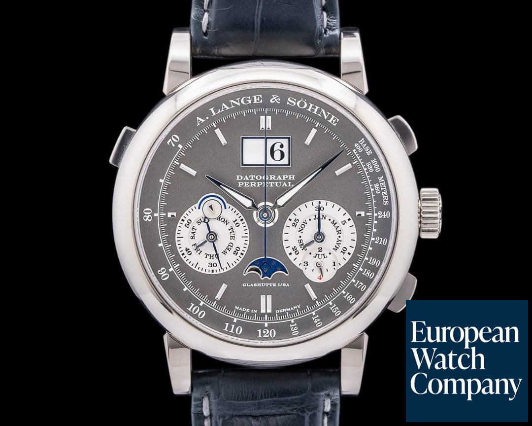 Image of A. Lange and Sohne Datograph Perpetual 410.038 Calendar Chronograph White Gold RARE