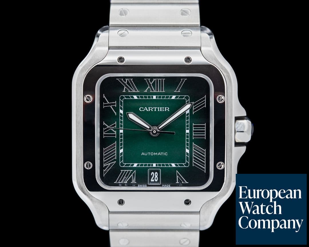 Image of Cartier Santos Green Dial Large SS Automatic