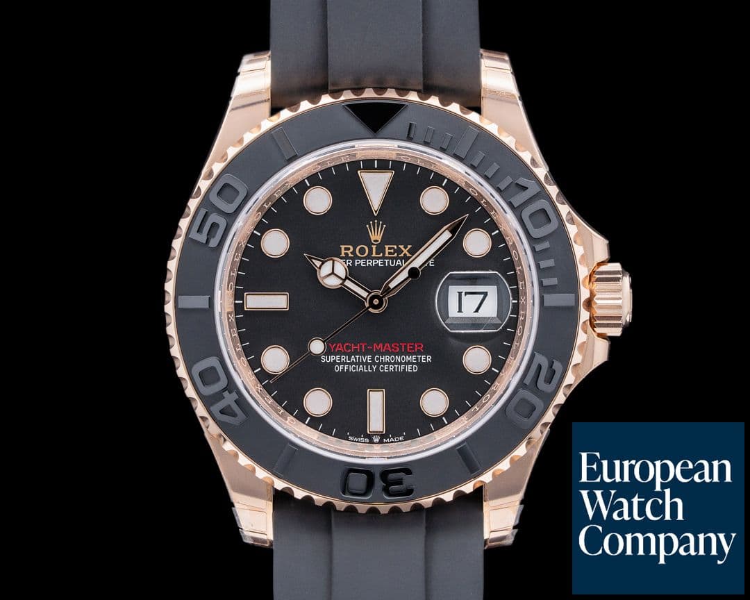 Image of Rolex Yacht Master 126655 18K Rose Gold / Rubber 40MM
