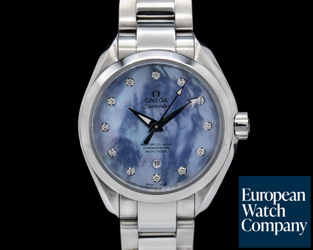 Image of Omega Seamaster Aqua Terra Master Co-axial Blue MOP Diamonds 34mm