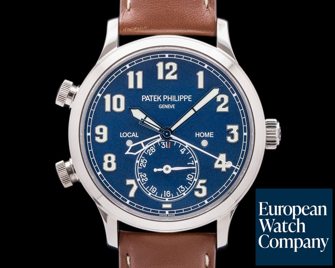 Image of Patek Philippe Calatrava 5524G Pilot Travel Time 18k White Gold