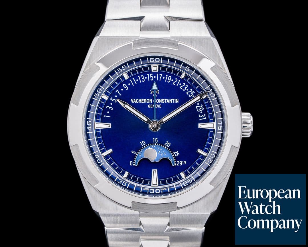 Image of Vacheron Constantin Overseas Moonphase Retrograde Date SS Blue Dial