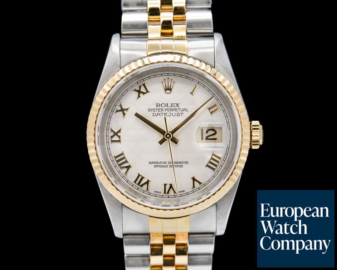Image of Rolex Datejust 16233 Ivory Pyramid Dial Jubilee 18K / SS