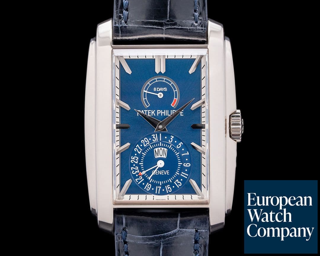 Image of Patek Philippe Gondolo 8 Day Manual Wind Blue Dial 18K White Gold
