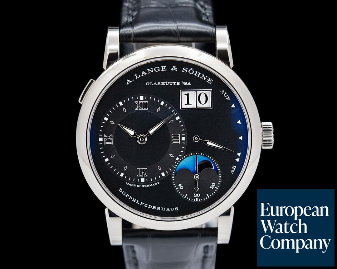 Image of A. Lange and Sohne Lange 1 Moon 192.029 18K White Gold Black Dial