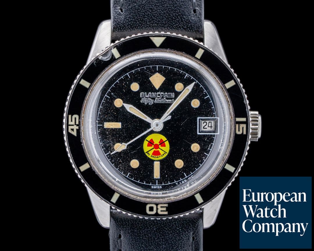 Image of Blancpain Vintage Fifty Fathoms Aqualung NO RADIATION Circa 1960's 36MM