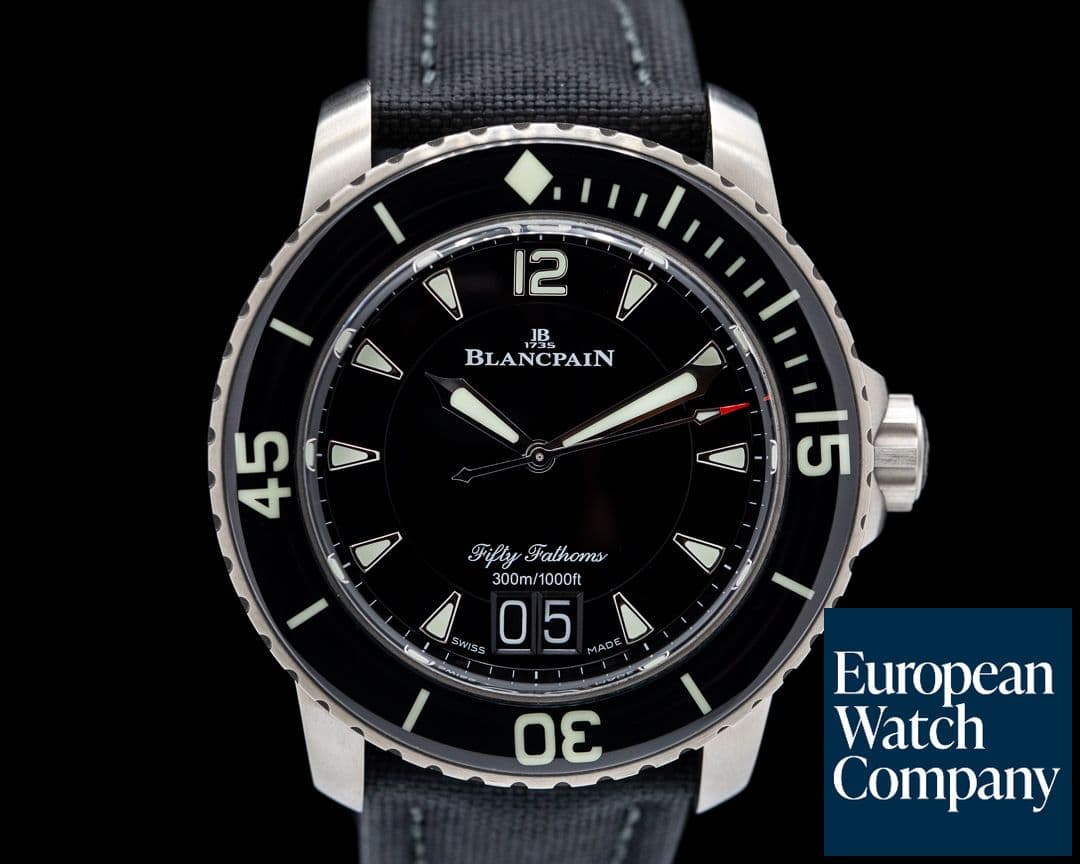Image of Blancpain Fifty Fathoms Grande Date / Black Dial Titanium